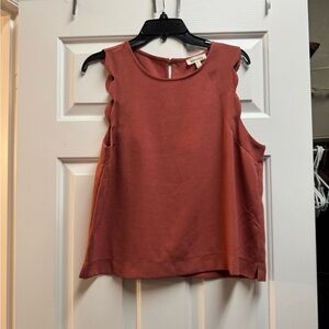 Monteau Rust Scallop-Shoulder Sleeveless Camisole
